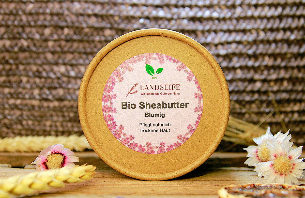 Naturseifen Set für Blumenliebhaber  6-teilig - 4 x Bio Naturkosmetik + Seifensäckchen & Luffascheibe